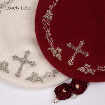 Lovely Lota Rose Cross Beret(Limited Stock)